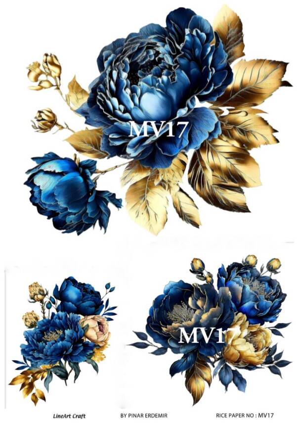 Mavi Desenli Pirinç Dekopaj Model : MV17 - 1