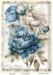 Mavi Desenli Pirinç Dekopaj Model : MV20 - Line Art