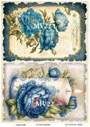 Mavi Desenli Pirinç Dekopaj Model : MV22 - Line Art