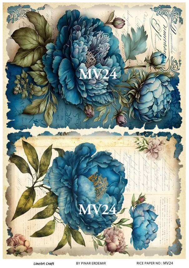 Mavi Desenli Pirinç Dekopaj Model : MV24 - 1