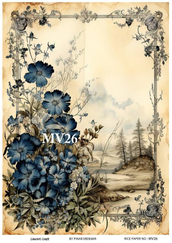 Mavi Desenli Pirinç Dekopaj Model : MV26 - 1