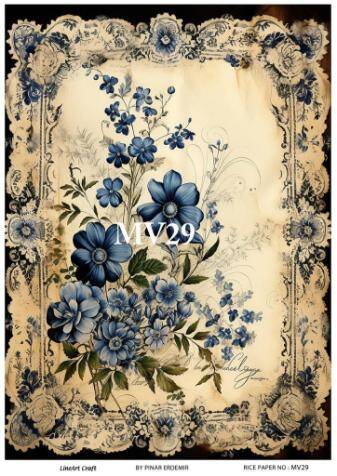 Mavi Desenli Pirinç Dekopaj Model : MV29 - 1