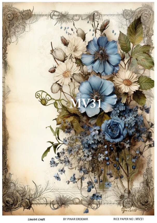 Mavi Desenli Pirinç Dekopaj Model : MV31 - 1