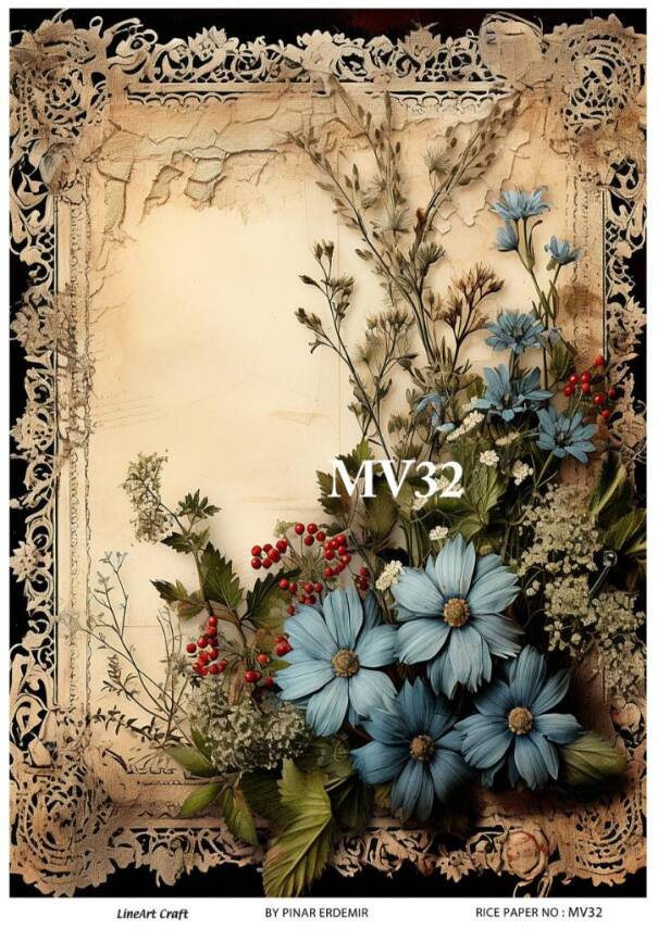 Mavi Desenli Pirinç Dekopaj Model : MV32 - 1