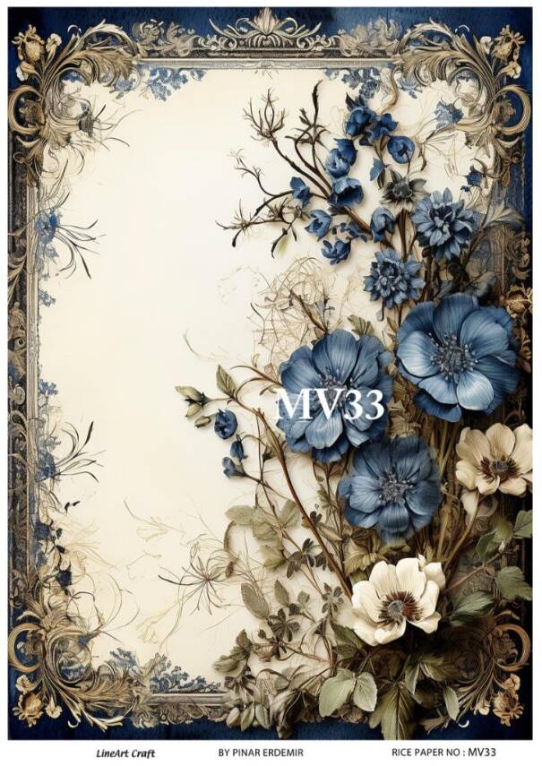 Mavi Desenli Pirinç Dekopaj Model : MV33 - 1
