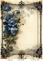 Mavi Desenli Pirinç Dekopaj Model : MV34 - Line Art