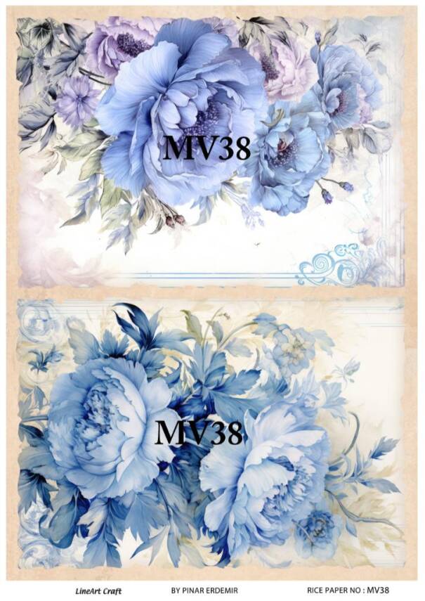 Mavi Desenli Pirinç Dekopaj Model : MV38 - 1