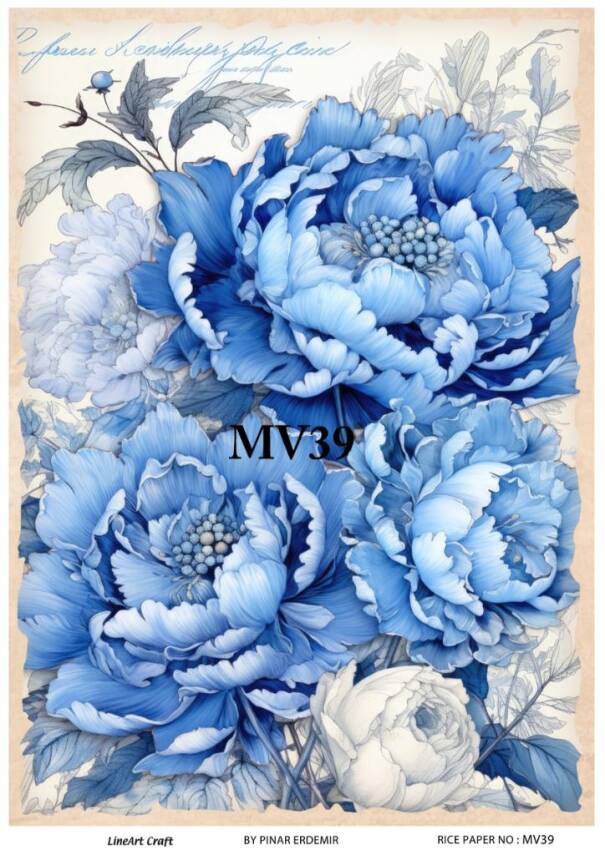 Mavi Desenli Pirinç Dekopaj Model : MV39 - 1