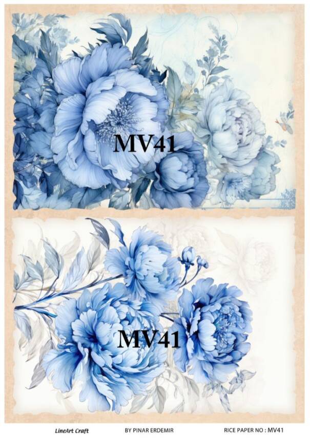 Mavi Desenli Pirinç Dekopaj Model : MV41 - 1