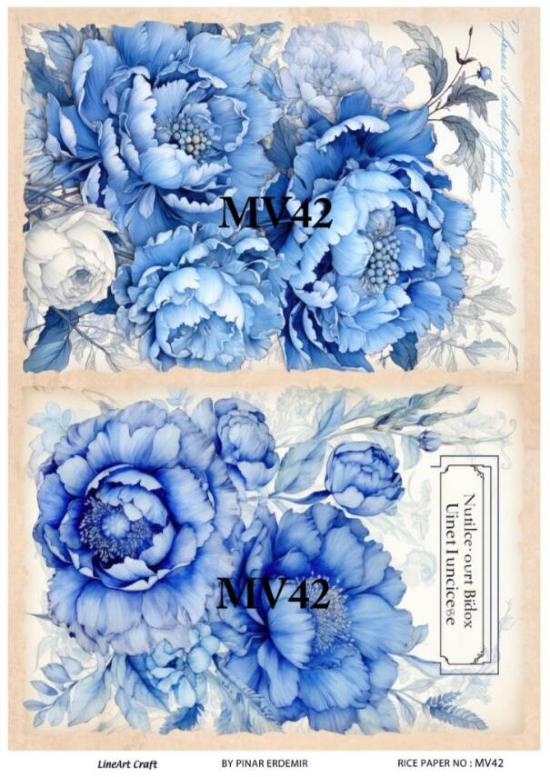 Mavi Desenli Pirinç Dekopaj Model : MV42 - 1