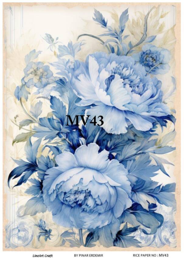 Mavi Desenli Pirinç Dekopaj Model : MV43 - 1