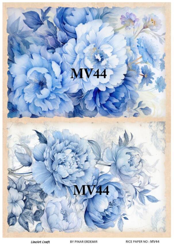 Mavi Desenli Pirinç Dekopaj Model : MV44 - 1