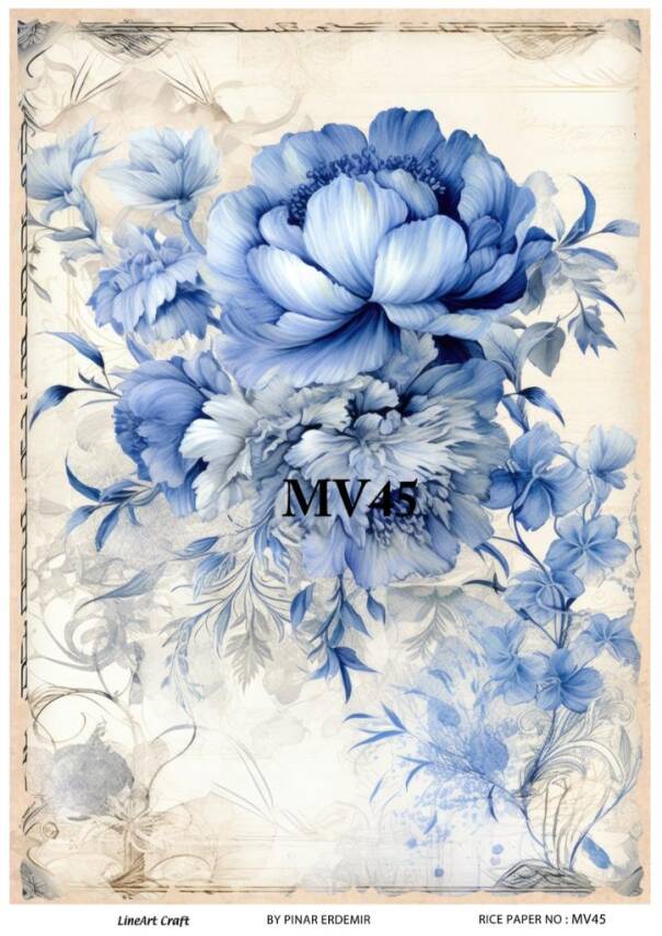 Mavi Desenli Pirinç Dekopaj Model : MV45 - 1