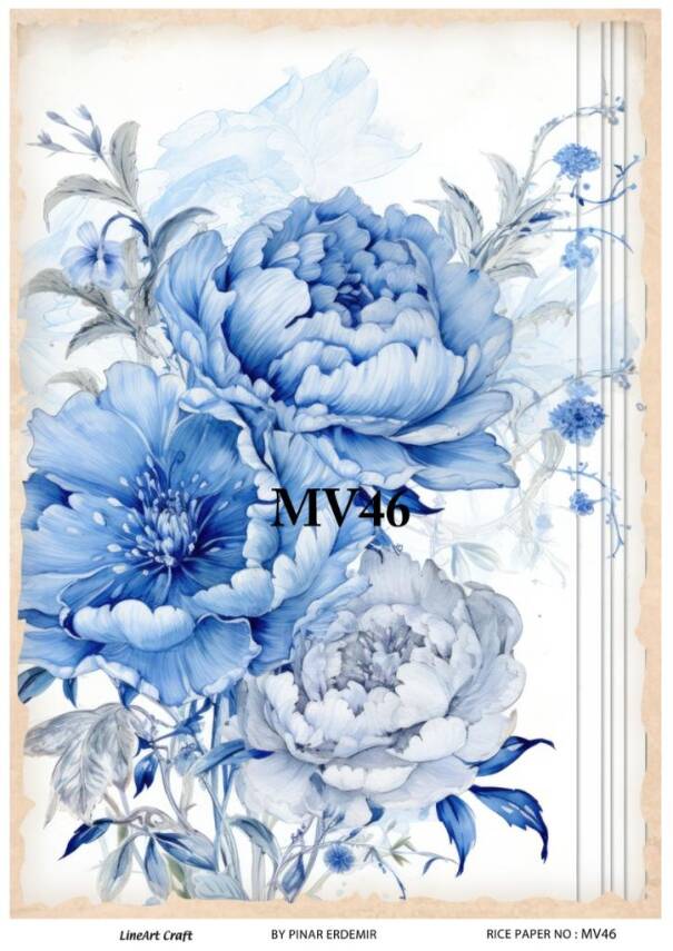 Mavi Desenli Pirinç Dekopaj Model : MV46 - 1