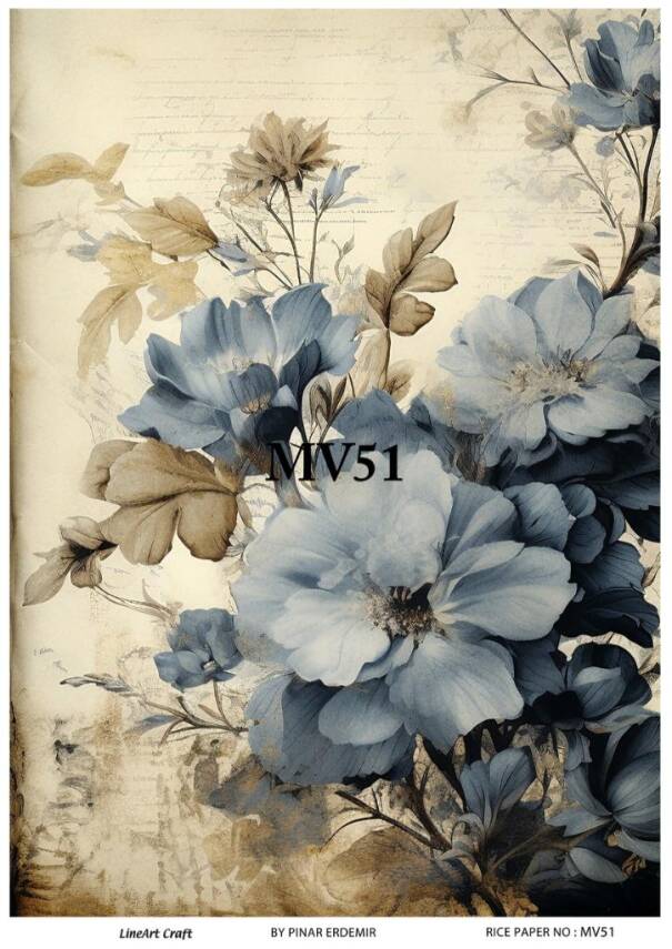 Mavi Desenli Pirinç Dekopaj Model : MV51 - 1