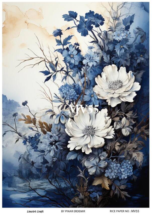 Mavi Desenli Pirinç Dekopaj Model : MV55 - 1