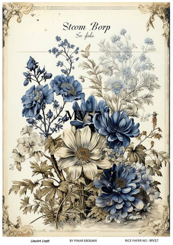 Mavi Desenli Pirinç Dekopaj Model : MV57 - 1
