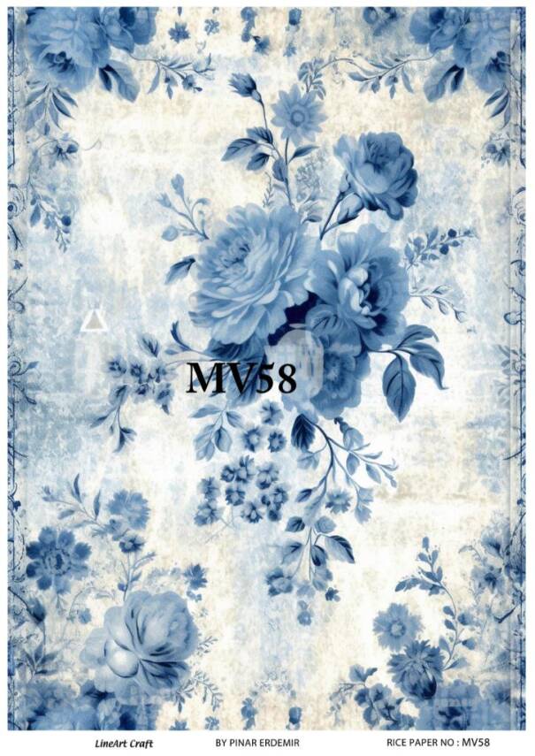 Mavi Desenli Pirinç Dekopaj Model : MV58 - 1