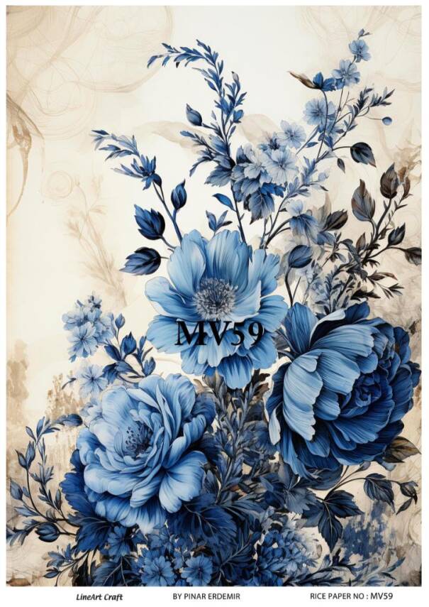 Mavi Desenli Pirinç Dekopaj Model : MV59 - 1