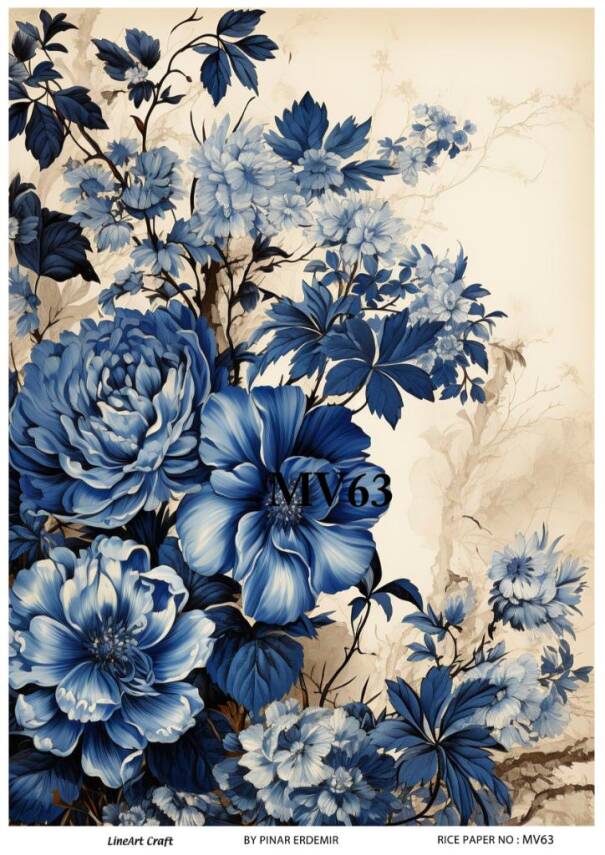 Mavi Desenli Pirinç Dekopaj Model : MV63 - 1