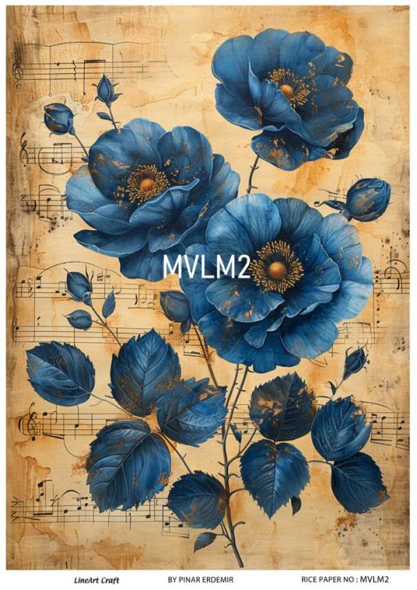 Mavi Desenli Pirinç Dekopaj Model : MVLM002 - 1