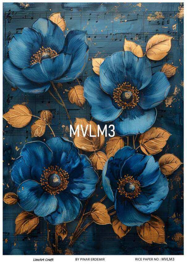 Mavi Desenli Pirinç Dekopaj Model : MVLM003 - 1