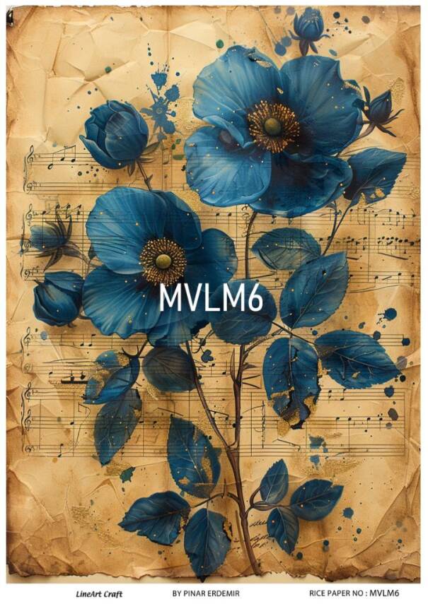Mavi Desenli Pirinç Dekopaj Model : MVLM006 - 1