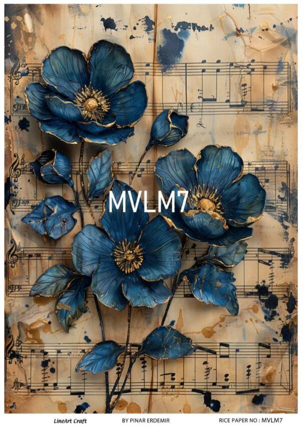 Mavi Desenli Pirinç Dekopaj Model : MVLM007 - 1