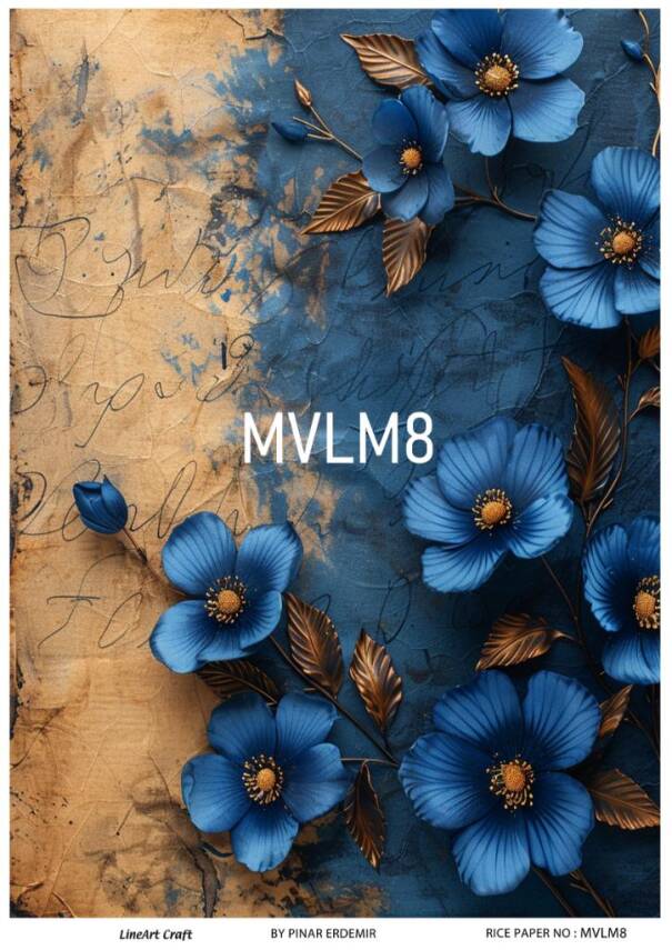 Mavi Desenli Pirinç Dekopaj Model : MVLM008 - 1