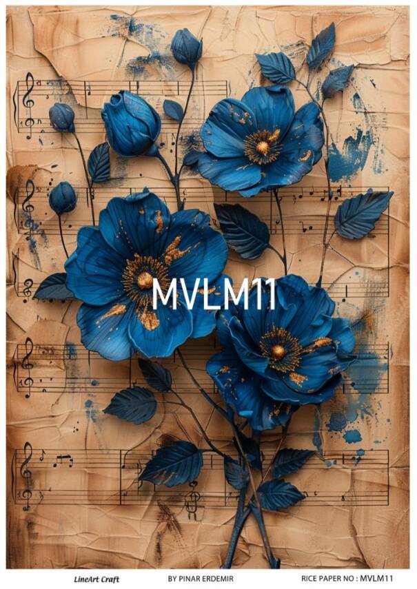 Mavi Desenli Pirinç Dekopaj Model : MVLM011 - 1