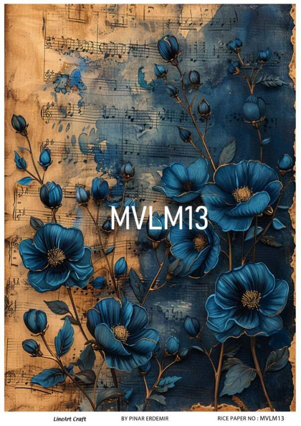 Mavi Desenli Pirinç Dekopaj Model : MVLM013 - 1
