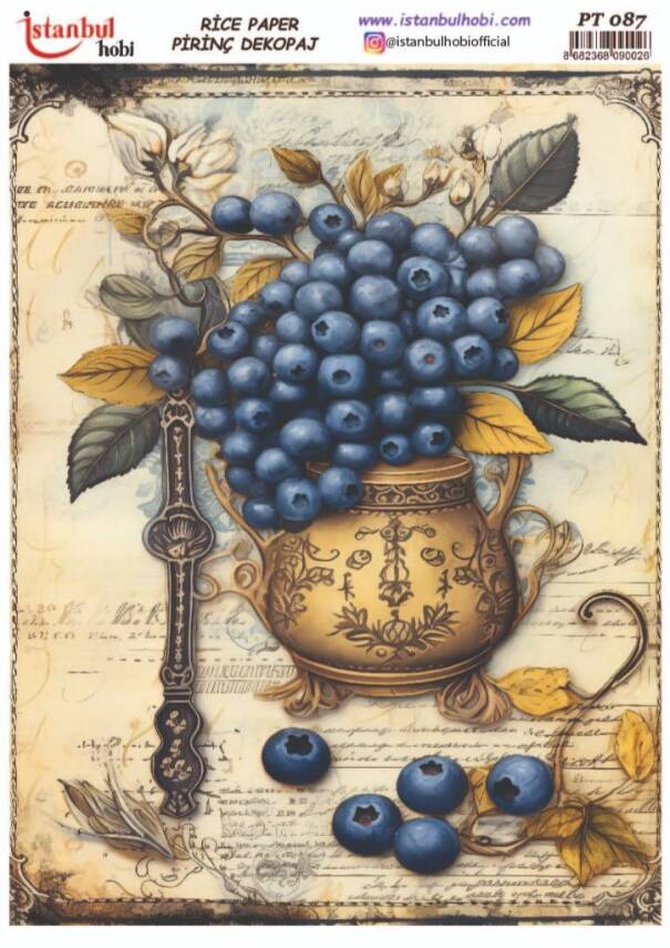 Mavi Desenli Pirinç Dekopaj Model : PT 0087 - 1