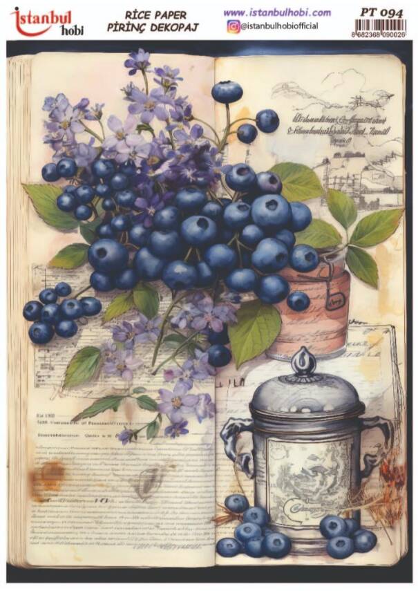 Mavi Desenli Pirinç Dekopaj Model : PT 0094 - 1