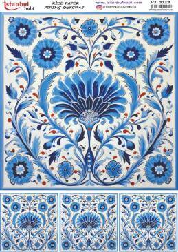 Mavi Desenli Pirinç Dekopaj Model : PT 2112 - 1