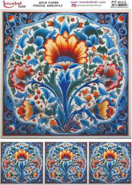 Mavi Desenli Pirinç Dekopaj Model : PT 2113 - 1