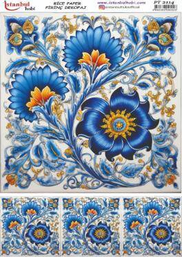 Mavi Desenli Pirinç Dekopaj Model : PT 2114 - 1