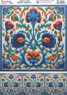 Mavi Desenli Pirinç Dekopaj Model : PT 2117 - 1