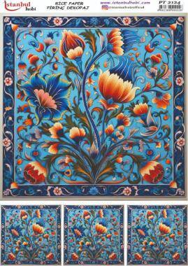 Mavi Desenli Pirinç Dekopaj Model : PT 2124 - 1