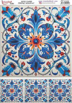 Mavi Desenli Pirinç Dekopaj Model : PT 2125 - 1
