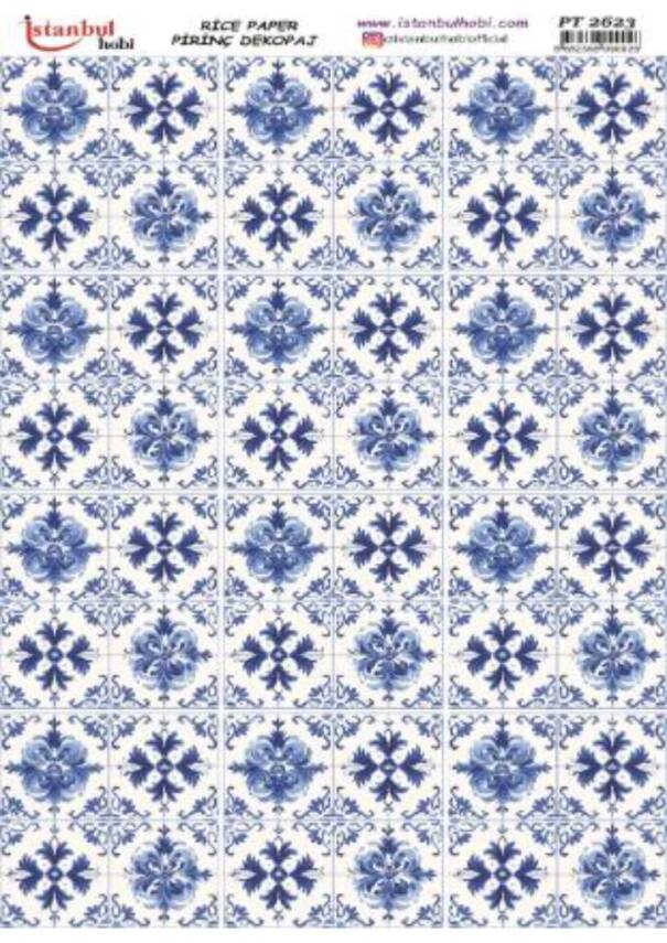 Mavi Desenli Pirinç Dekopaj Model : PT 2623 - 1