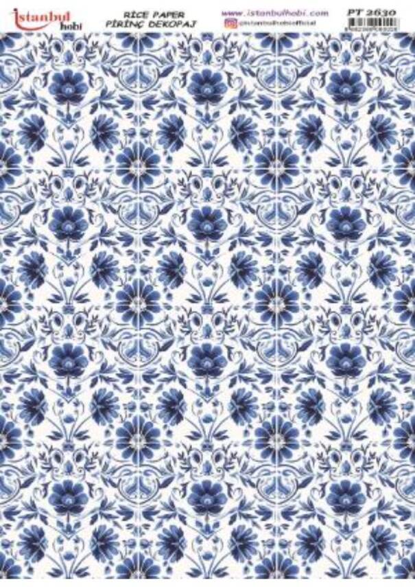 Mavi Desenli Pirinç Dekopaj Model : PT 2630 - 1