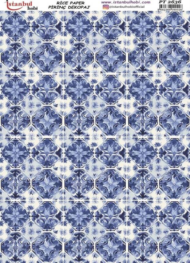 Mavi Desenli Pirinç Dekopaj Model : PT 2636 - 1