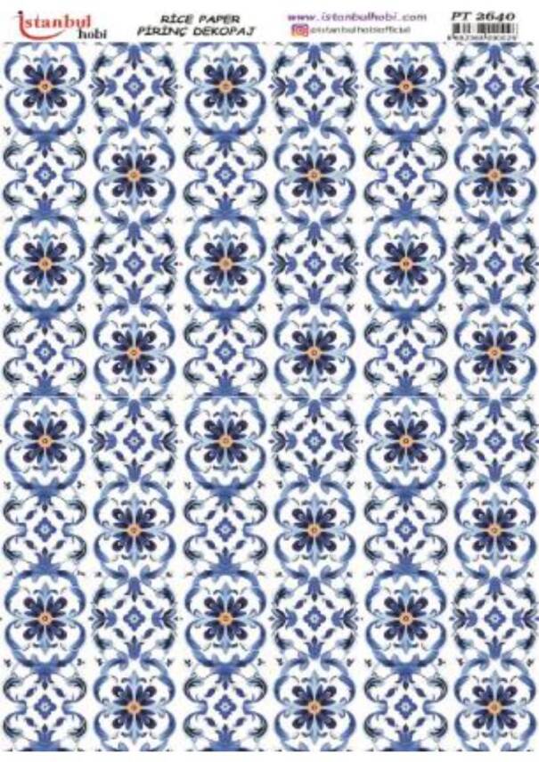 Mavi Desenli Pirinç Dekopaj Model : PT 2640 - 1