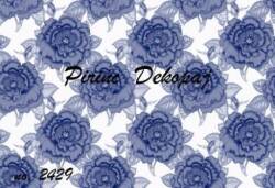 Mavi Gül Desenli Pirinç Dekopaj Model : 2429 - Line Art