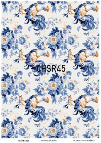 Mavi Horoz Desenli Pirinç Dekopaj Model : CHSR45 - 1