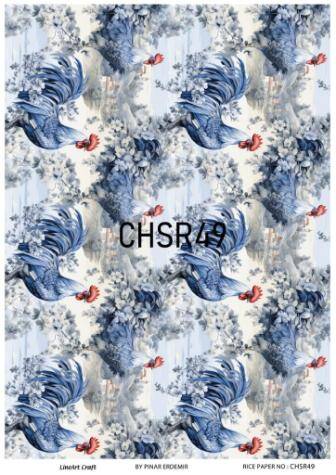 Mavi Horoz Desenli Pirinç Dekopaj Model : CHSR49 - 1