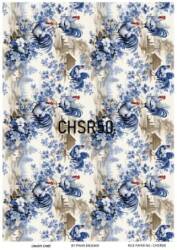 Mavi Horoz Desenli Pirinç Dekopaj Model : CHSR50 - Line Art