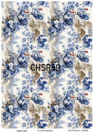 Mavi Horoz Desenli Pirinç Dekopaj Model : CHSR50 - 1