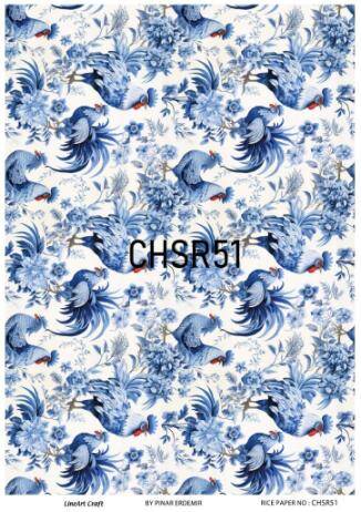 Mavi Horoz Desenli Pirinç Dekopaj Model : CHSR51 - 1