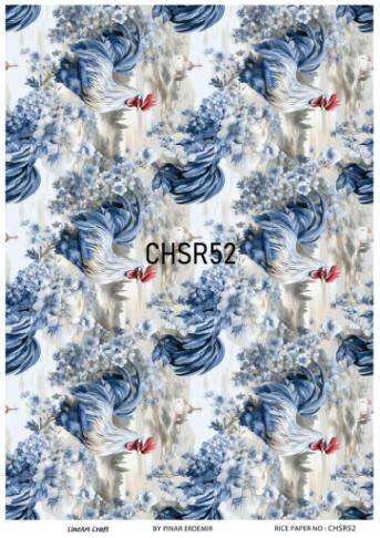Mavi Horoz Desenli Pirinç Dekopaj Model : CHSR52 - 1